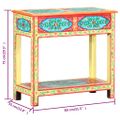 vidaXL Ručne maľovaný konzolový stolík 80x35x75 cm mangovníkový masív