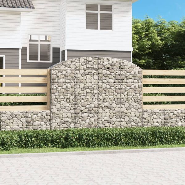 vidaXL Oblúkový gabionový kôš 200x50x160/180 cm pozinkované železo