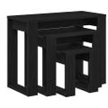 vidaXL Zásuvné stoly 3 ks Čierny dub 61 x 28 x 47 cm Kompozitné drevo