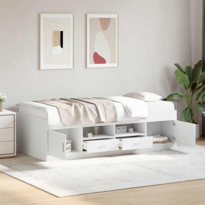 vidaXL Rám postele so skladom Biela 80 x 200 cm Kompozitné drevo
