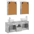 vidaXL Set kabinetov do kúpeľne 5 pcs Betónovo sivá 50 x 14,5 x 70 cm