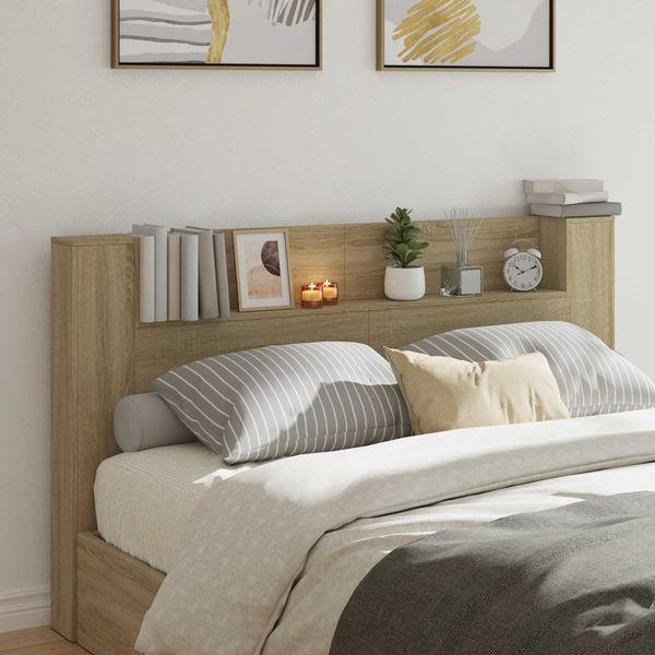 vidaXL Čelo postele so stroboskopom Sonoma 180 x 16,5 x 103,5 cm