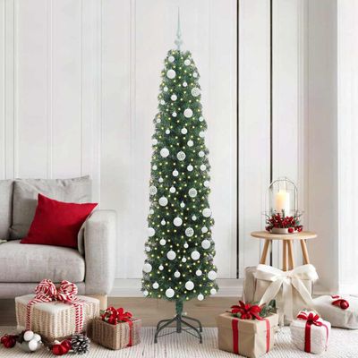 vidaXL Umelý vianočný stromček Zelená 180 cm PVC, oceľ a plast