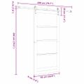 vidaXL Posuvné dvere 93 x 202 cm Masívne borovicové drevo a sklo