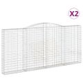 vidaXL Oblúkové gabiónové koše 2ks 400x30x180/200cm pozinkované železo