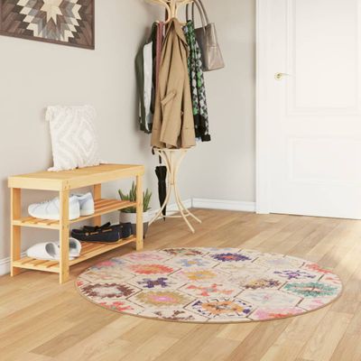 vidaXL Koberec prateľný viacfarebný Ø 120 cm