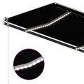 vidaXL Ručne zaťahovacia markíza s LED 400x350 cm antracitová