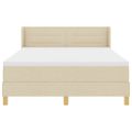 vidaXL Posteľ s pružinovým rámom s matracmi Krémová 200 x 160 cm látka