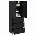 vidaXL Highboard 2 ks Čierny dub 69,5 x 34 x 180 cm Kompozitné drevo