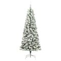 vidaXL Umelý Sklápací Vianočný Stromček 300 LED Zelená a biela 210 cm