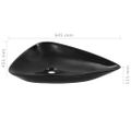 vidaXL Keramické umývadlo čierne 645x455x115 mm trojuholníkové