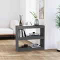 vidaXL Knižnica/deliaca stena sivá 80x30x71,5 cm masívna borovica