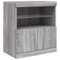 vidaXL Komoda s LED svetlami sivá sonoma 142,5x37x67 cm