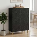vidaXL Servírovacia skriňa Čierna 66 x 34,5 x 90 cm Kompozitné drevo