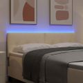 vidaXL LED hlavová doska s LED pásikmi Krémová 160 cm látka
