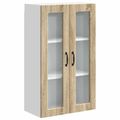 vidaXL Nástenný sklenený kabinet PORTO Sonoma dub 60 x 31 x 100 cm