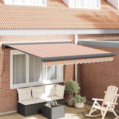 vidaXL Sklopná markíza Viacfarebný 350 x 250 cm Plátno a hliník