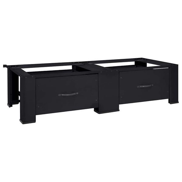 vidaXL Pedestal na práčku 2 pcs Čierny 127 x 54,5 x 32,5 cm Oceľ