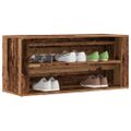 vidaXL Lavica na topánky staré drevo 100x35x45 cm kompozitné drevo