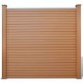 vidaXL Záhradný plot, 1 štvorcový + 1 šikmý panel, WPC 297 cm, hnedý