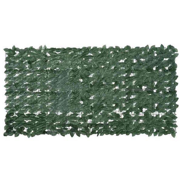 vidaXL Balkónová zástena s tmavozelenými listami 200x100 cm