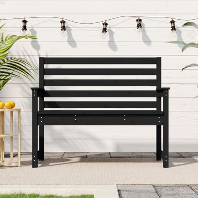 vidaXL Záhradná lavica čierna 109x48x91,5 cm masívna borovica