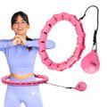 Súprava masážnej obruče ONE Fitness OHA02 so závažím a zoštíhľujúcého pásu BR160 ružová
