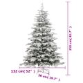 vidaXL Umelý výklopný vianočný stromček so snehovými vločkami 210 cm