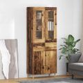 vidaXL Highboard Staré drevo 69,5 x 34 x 180 cm Kompozitné drevo