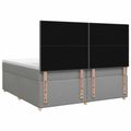 vidaXL Posteľ boxspring s matracom Svetlosivá 200 x 200 cm Látka