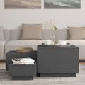 VidaXL Úložné boxy s vekom 3 ks sivé masívna borovica