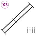 vidaXL Bezpečnostná mreža na okná s 2 priečkami 3 ks 93-174 cm