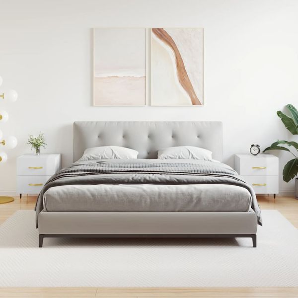 vidaXL Nočné stolíky 2 ks lesklé biele 40x35x47,5 cm kompozitné drevo