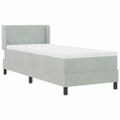 vidaXL Posteľ s pružinovým rámom Svetlosivá 200 x 80 cm Zamat