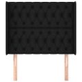 vidaXL Čelo postele so záhybmi čierne 103 x 16 x 118/128 cm látka