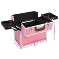 vidaXL Kufrík na make-up ružový 38x23x34 cm hliníkový