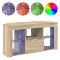 vidaXL Rohový LED TV kabinet Nástenný Sonoma dub 100 x 40 x 50 cm