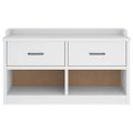vidaXL Lavica do predsiene SANDNES biela 87x40x50 cm borovicový masív