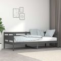 vidaXL Denná posteľ sivá masívna borovica 90x200 cm