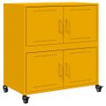vidaXL Komoda horčicovožltá 68x39x72 cm oceľ