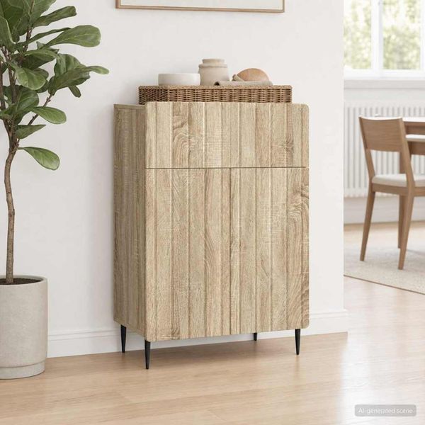 vidaXL Servírovacia skriňa so zásuvkou Dub sonoma 66 x 34,5 x 92 cm