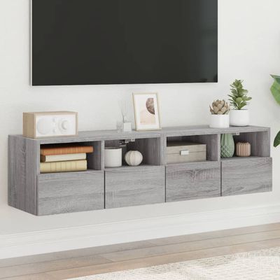 vidaXL TV nástenné skrinky 2ks sivé sonoma 60x30x30cm kompozitné drevo