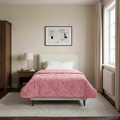 vidaXL Letná prikrývka Ružová 155 x 220 cm Mikrofáza a Teddy fleece