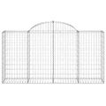 vidaXL Oblúkové gabiónové koše 7ks 200x50x100/120cm pozinkované železo