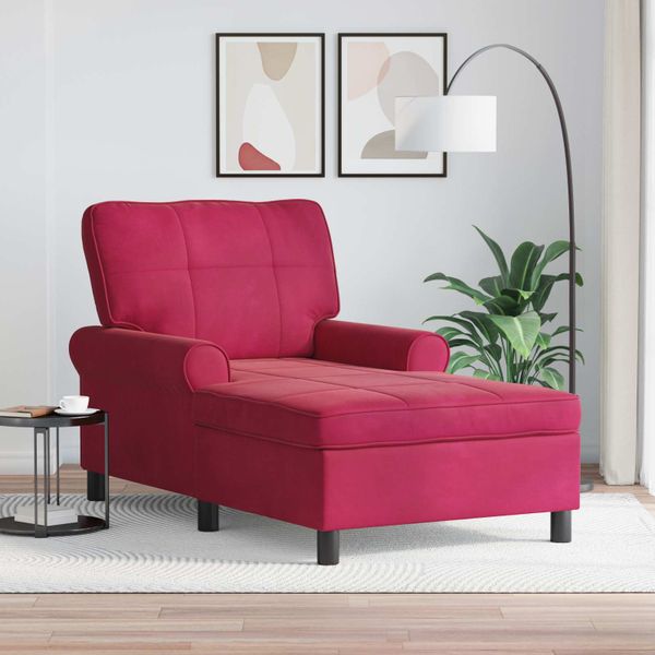 vidaXL Ležadlo s vankúšom Víno červené 91 x 157 x 91 cm Zamat