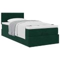 vidaXL Osmanský rám postele s matracom tmavozelená 90x200 cm zamat