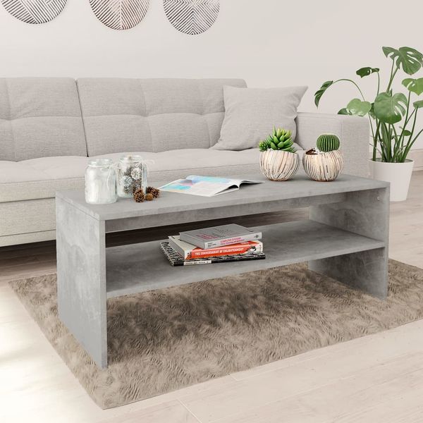 vidaXL Konferenčný stolík, betónovo sivý 100x40x40cm, kompozitné drevo