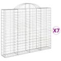 vidaXL Oblúkové gabiónové koše 7ks 200x30x160/180cm pozinkované železo