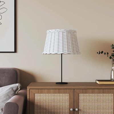 vidaXL Tienidlo na lampu biele Ø45x28 cm prútené