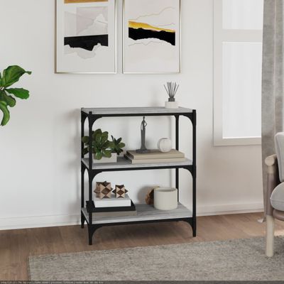 vidaXL Knižnica sivý dub sonoma 60x33x70,5 cm spracované drevo a oceľ